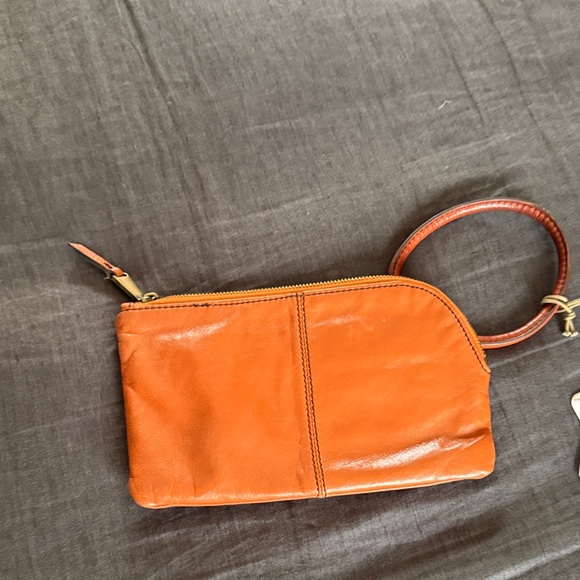 HOBO Sable Wristlet Vibrant Orange Leather Clutch - Picture 4 of 4